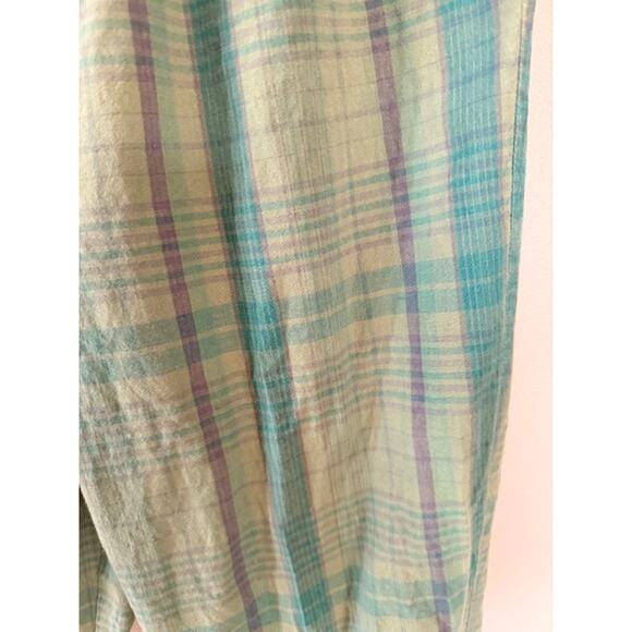 Vintage GAP 90s Green Plaid Cotton Tapered Pants Size L - Picture 3 of 6